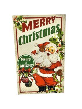 Vintage Inspired Christmas Decorative Book Box Santa Claus Festive Holly Design